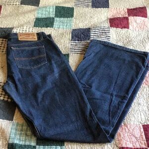 Express Dark Blue Flare Wide Leg Jeans